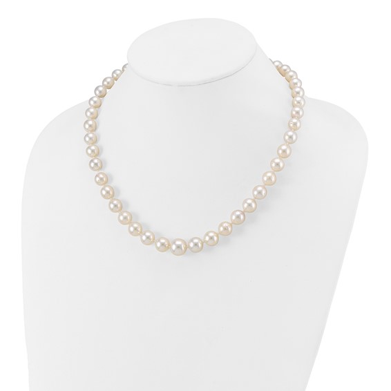 14k 9.5-12mm White Round South Sea Saltwater Cultured Graduated Pearl 18 inch Necklace