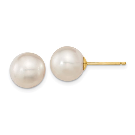 Gold Saltwater Cultured Pearl Earrings