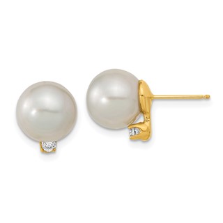 Gold Saltwater Cultured Pearl Earrings