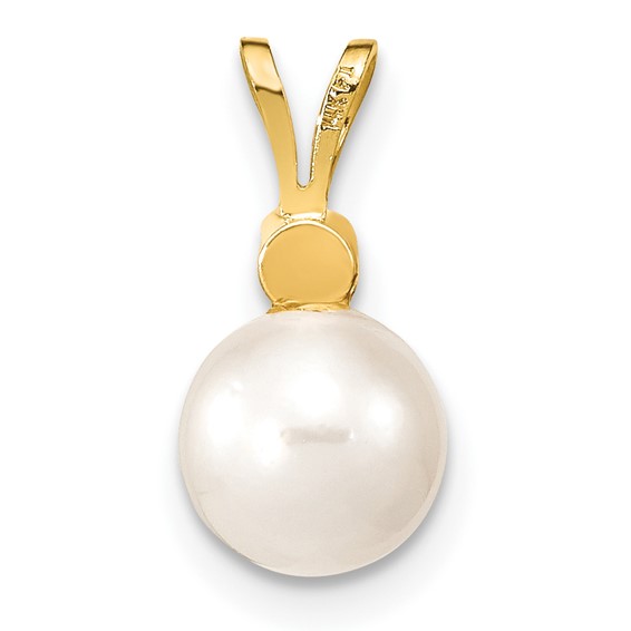 Gold Polished Diamond and Pearl Pendants