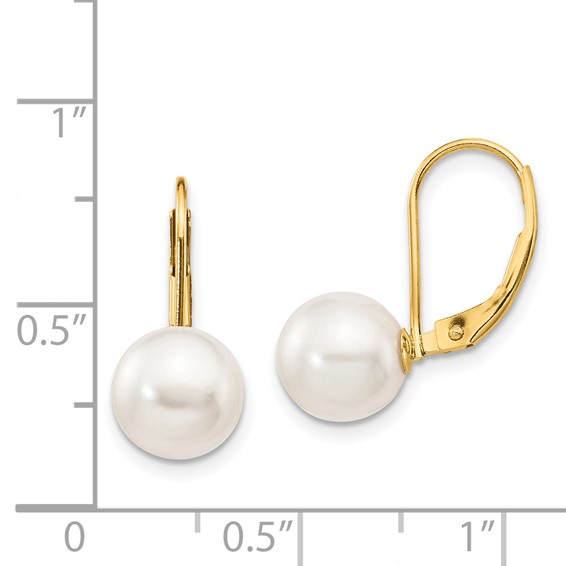 Saltwater Akoya Cultured Pearl Leverback Earrings