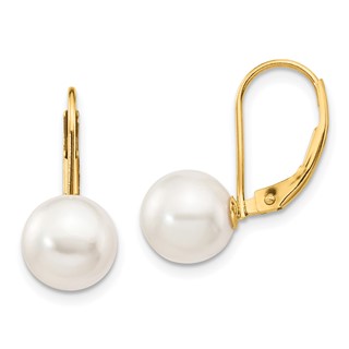 Saltwater Akoya Cultured Pearl Leverback Earrings
