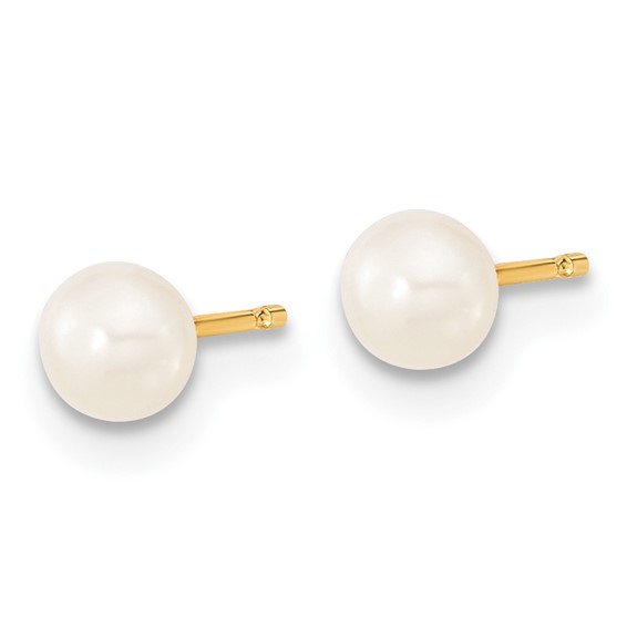 14k 4-5mm White Freshwater Cultured Pearl Pendant/5 inch Bracelet/Post Earrings 3-piece Set