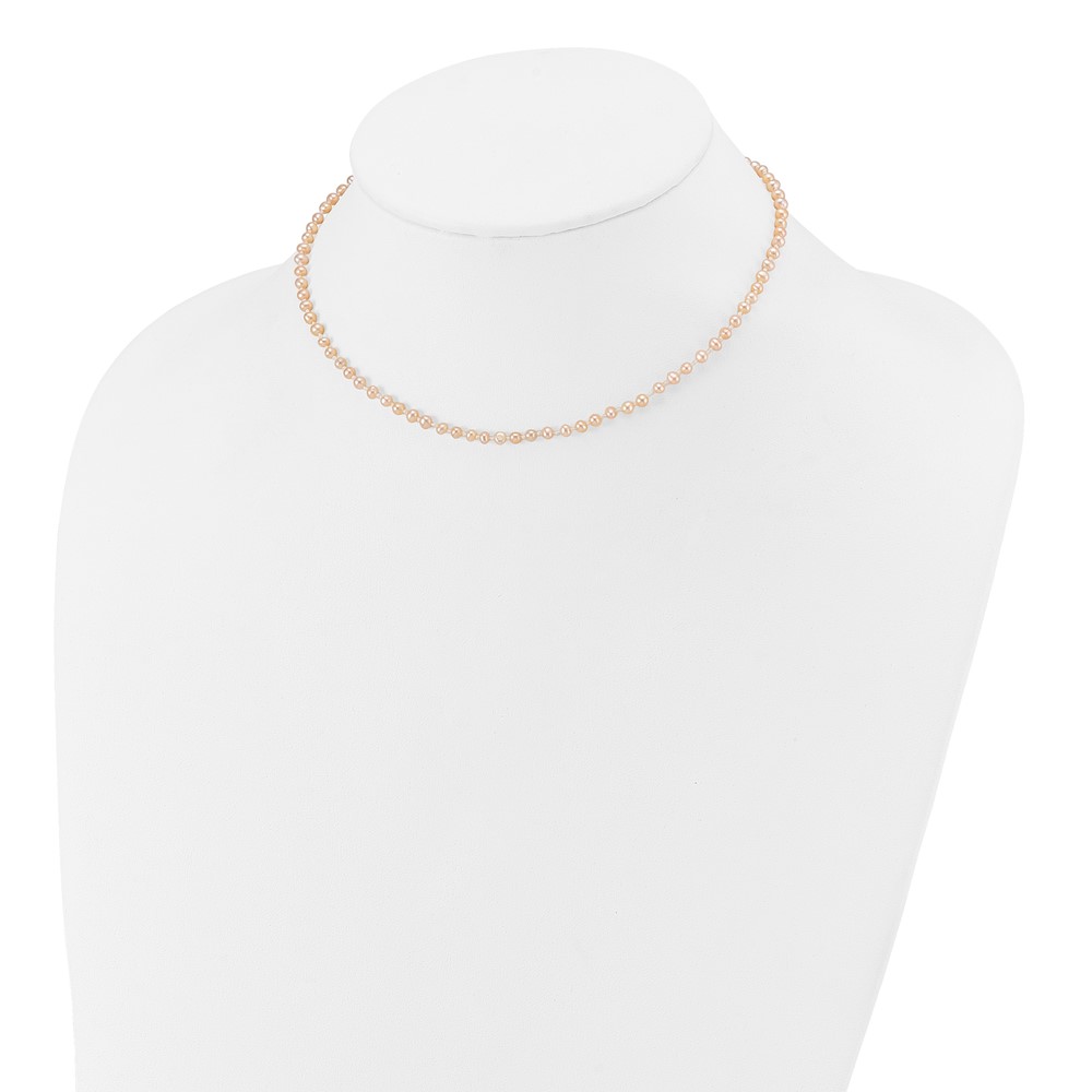 14k 3-4mm Pink Near Round Freshwater Cultured Pearl Bracelet (XF505-4)