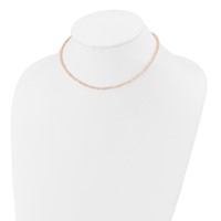 14K Yellow Gold 3-4mm Pink Near Round Freshwater Cultured Pearl Bracelet view 4