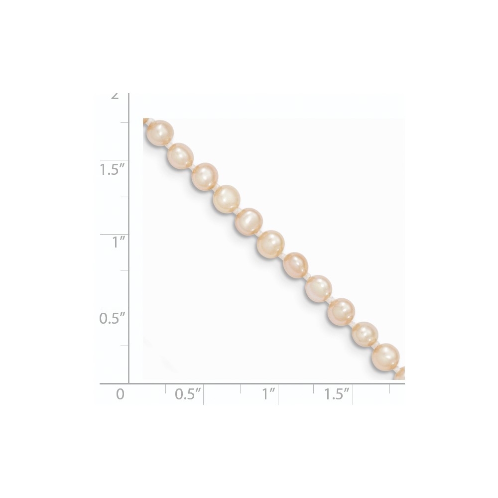14k 3-4mm Pink Near Round Freshwater Cultured Pearl Bracelet (XF505-4)