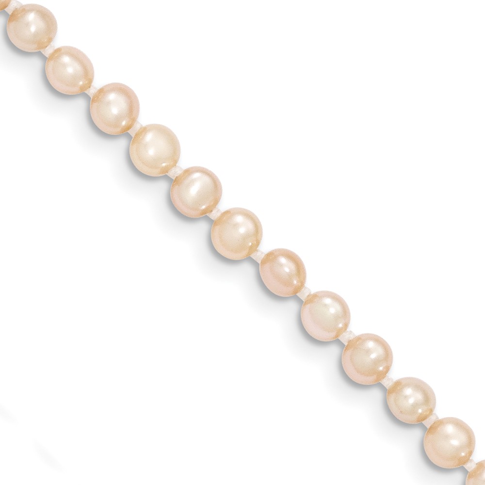 14k 3-4mm Pink Near Round Freshwater Cultured Pearl Bracelet (XF505-4)