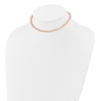 14K Yellow Gold 4-5mm Pink Near Round Freshwater Cultured Pearl Bracelet view 4