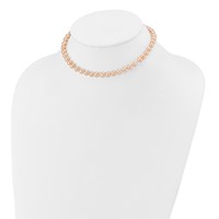 14K Yellow Gold 5-6mm Pink Near Round Freshwater Cultured Pearl Bracelet view 4