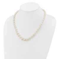 14K Yellow Gold 7-11mm White Freshwater Cultured Pearl Graduated Necklace, 18" view 4