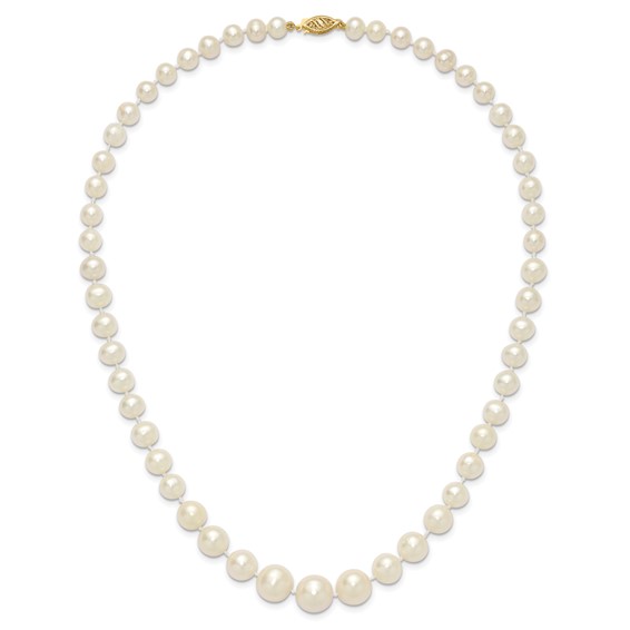 14k 7-11mm White Freshwater Cultured Pearl Graduated 18 inch Necklace