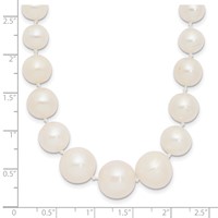 14K Yellow Gold 7-11mm White Freshwater Cultured Pearl Graduated Necklace, 18" view 3