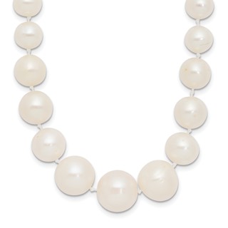 14k 7-11mm White Freshwater Cultured Pearl Graduated 18 inch Necklace