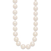 14K Yellow Gold 11-12mm White Near-Round Freshwater Cultured Pearl Necklace, 18" view 2