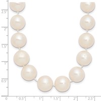 14K Yellow Gold 11-12mm White Near-Round Freshwater Cultured Pearl Necklace, 18" view 4
