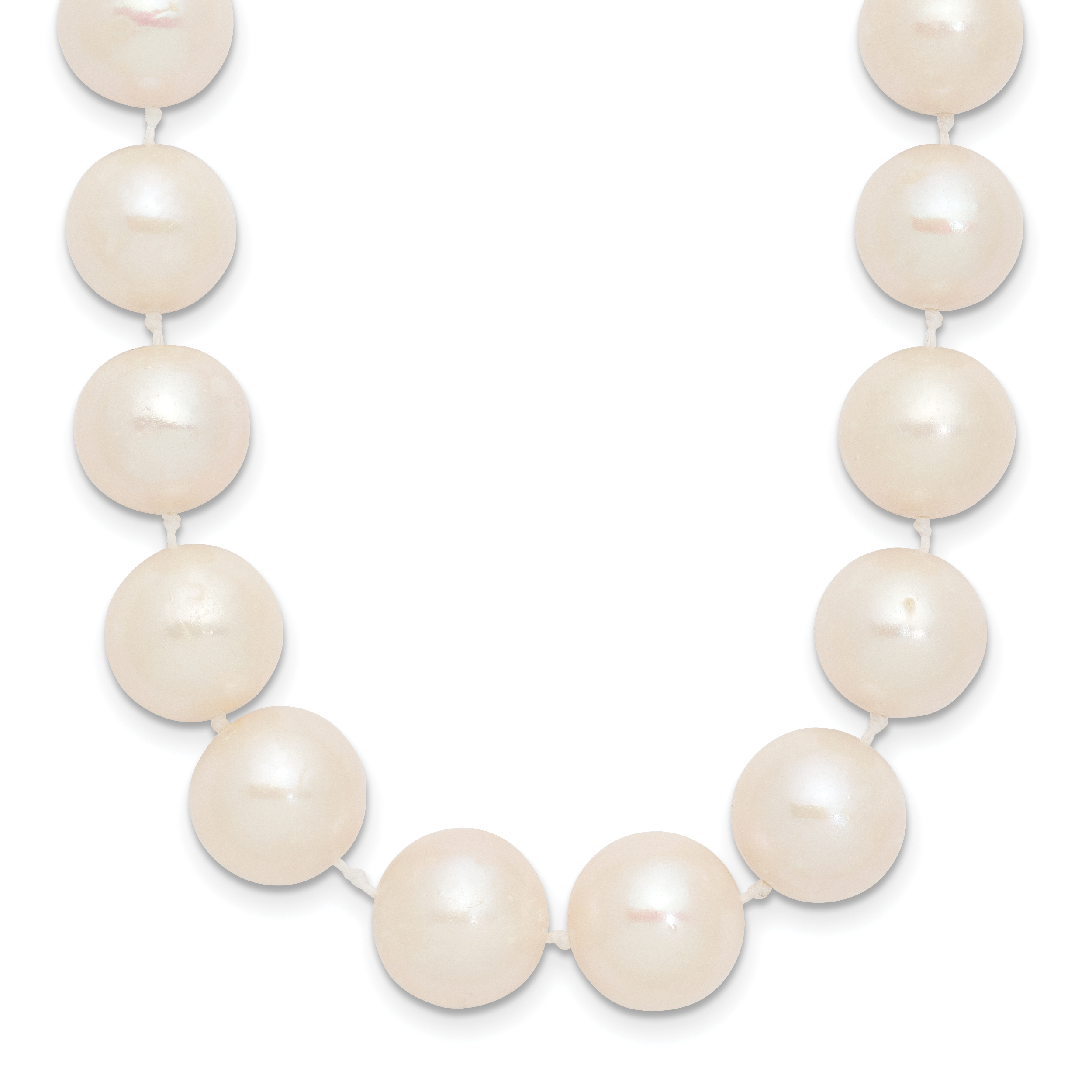 14k 11-12mm White Near-Round Freshwater Cultured Pearl 18 inch Necklace (XF550-18)