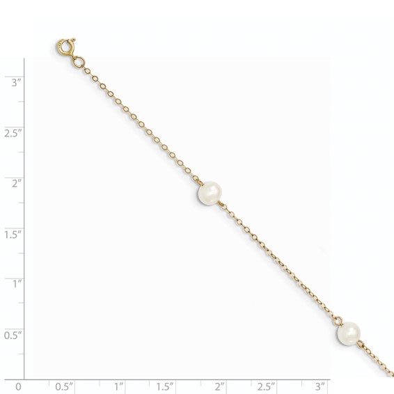 Gold Freshwater Cultured White Near Rounded Bracelets