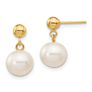 Gold FWC Pearl Dangle Post Earrings