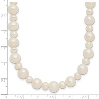 14K White Gold 5-8mm White Near-Round Freshwater Cultured Pearl Necklace, 18" view 3