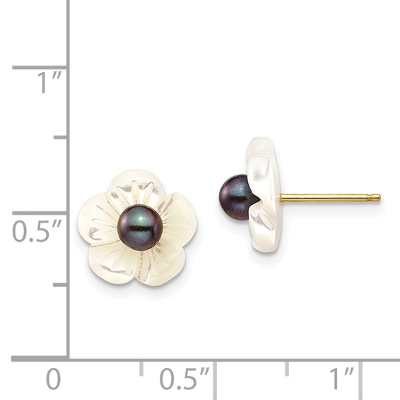 FWC Pearl & Mother of Pearl Flower Post Earrings