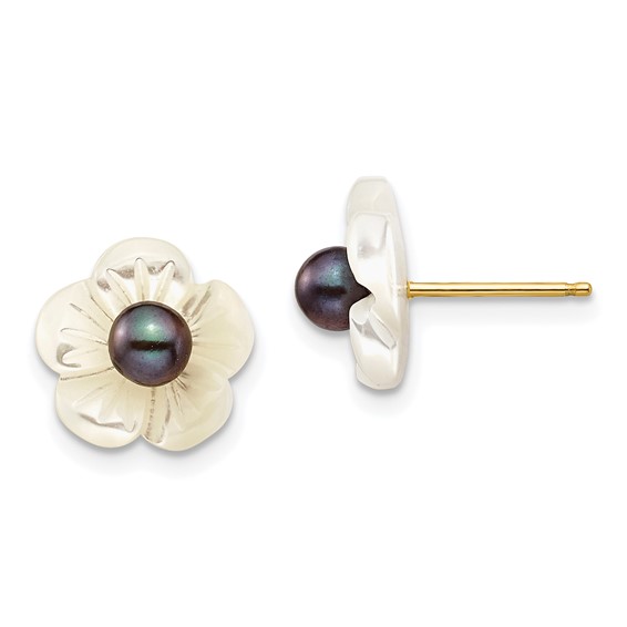 FWC Pearl & Mother of Pearl Flower Post Earrings