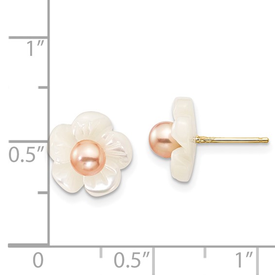 Gold FWC Pearl Post Earring