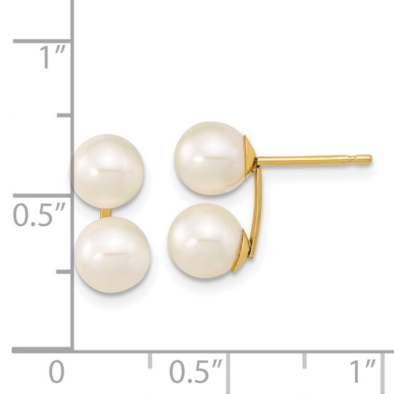 Gold FWC Pearl Post Earrings