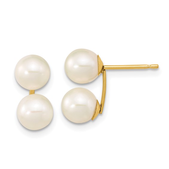 Gold FWC Pearl Post Earrings