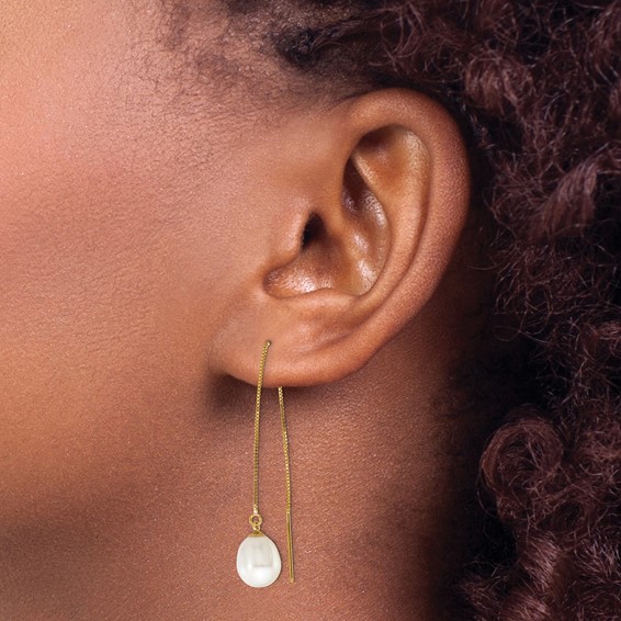 Gold FWC Pearl Threader Earrings