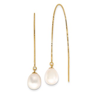 Gold FWC Pearl Threader Earrings