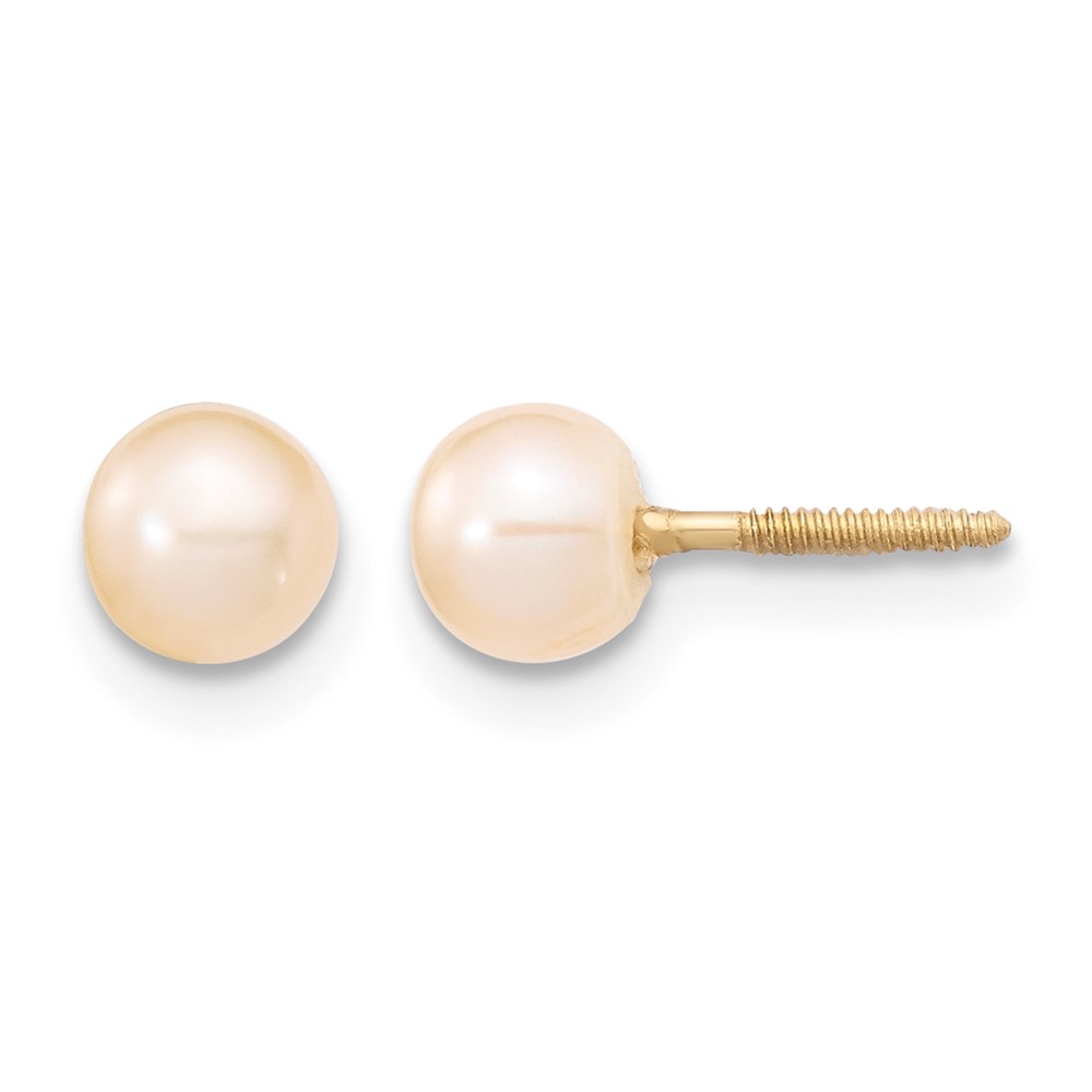 14k Madi K 4-5mm Pink Freshwater Cultured Pearl 5.5 inch Bracelet and Post Earrings Set (XF730SET)