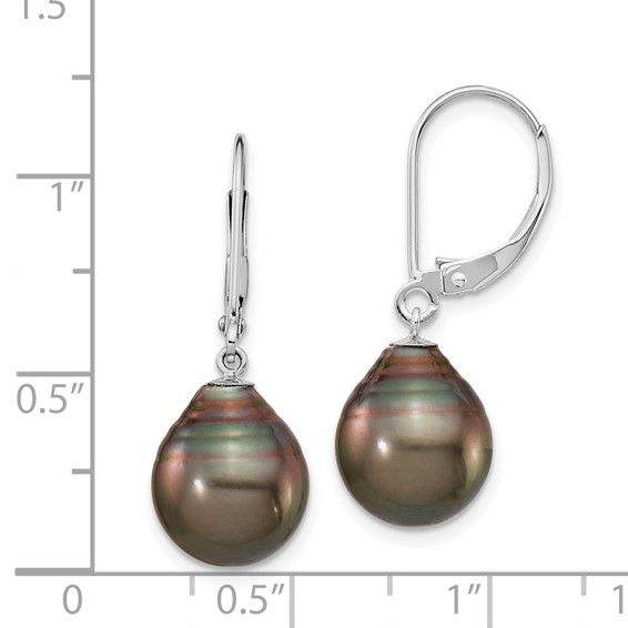 Gold Tahitian Pearl Leverback Earrings