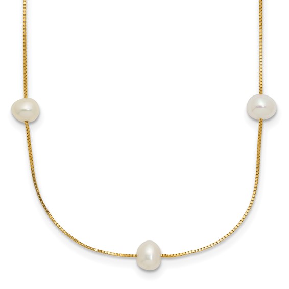 5-6mm Round White FWC Pearl 9-Station Necklaces