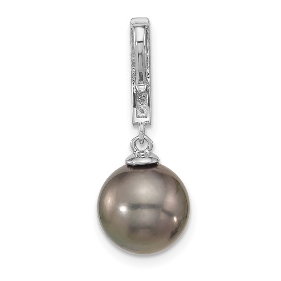 Gold Tahitian Cultured Pearl with Diamond Pendant