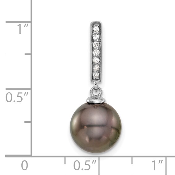 Gold Tahitian Cultured Pearl with Diamond Pendant