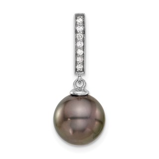 Gold Tahitian Cultured Pearl with Diamond Pendant