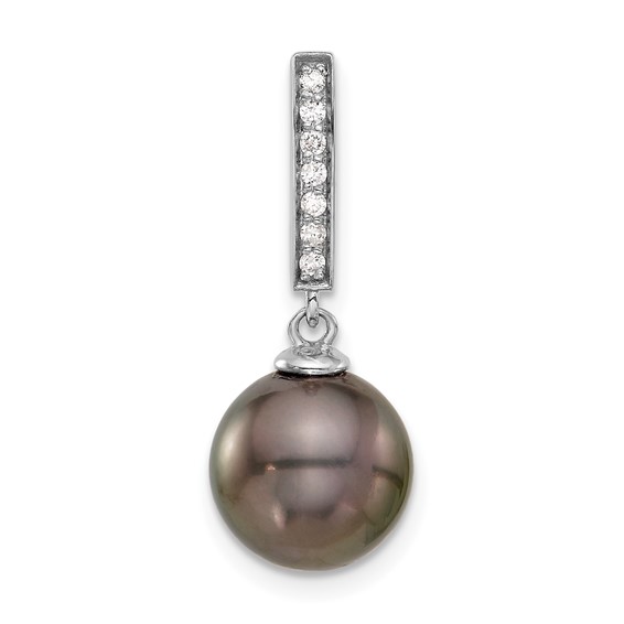Gold Tahitian Cultured Pearl with Diamond Pendant