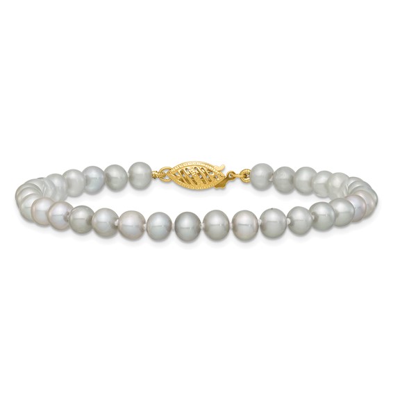 Gold Freshwater Cultured Pearl Near Round Bracelet