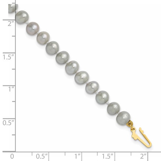 Gold Freshwater Cultured Pearl Near Round Bracelet