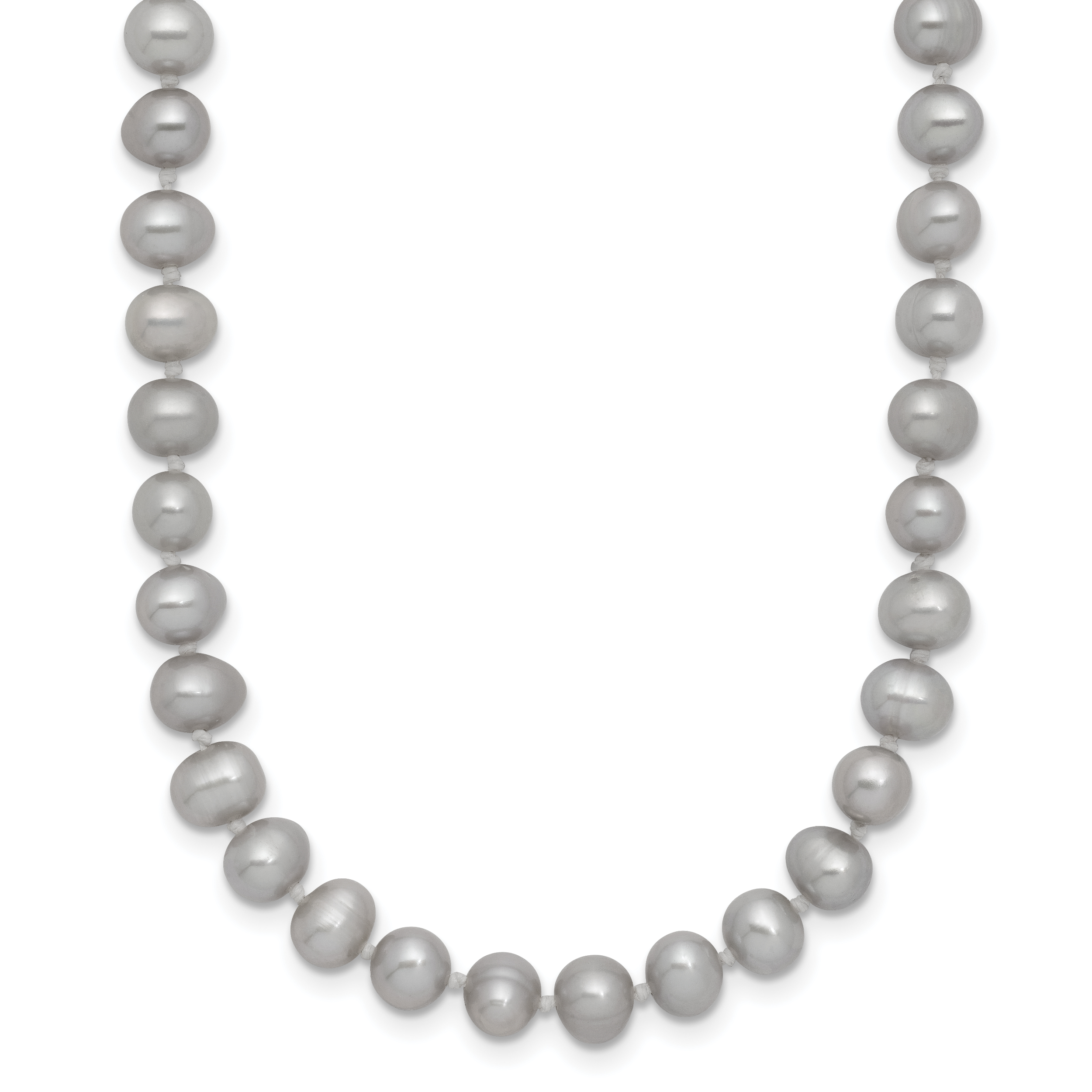 14k 5-6mm Grey Near-Round Freshwater Cultured Pearl 18 inch Necklace (XF816-18)