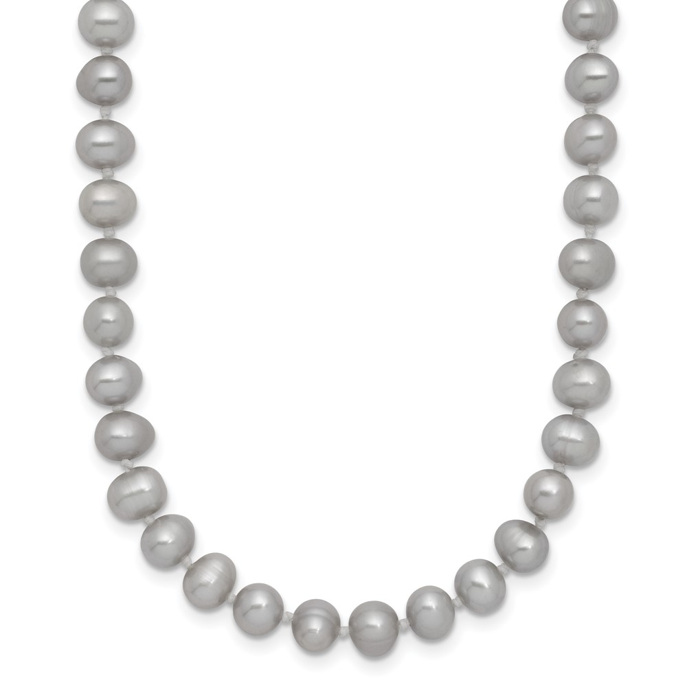 14k 5-6mm Grey Near-Round Freshwater Cultured Pearl 18 inch Necklace (XF816-18)