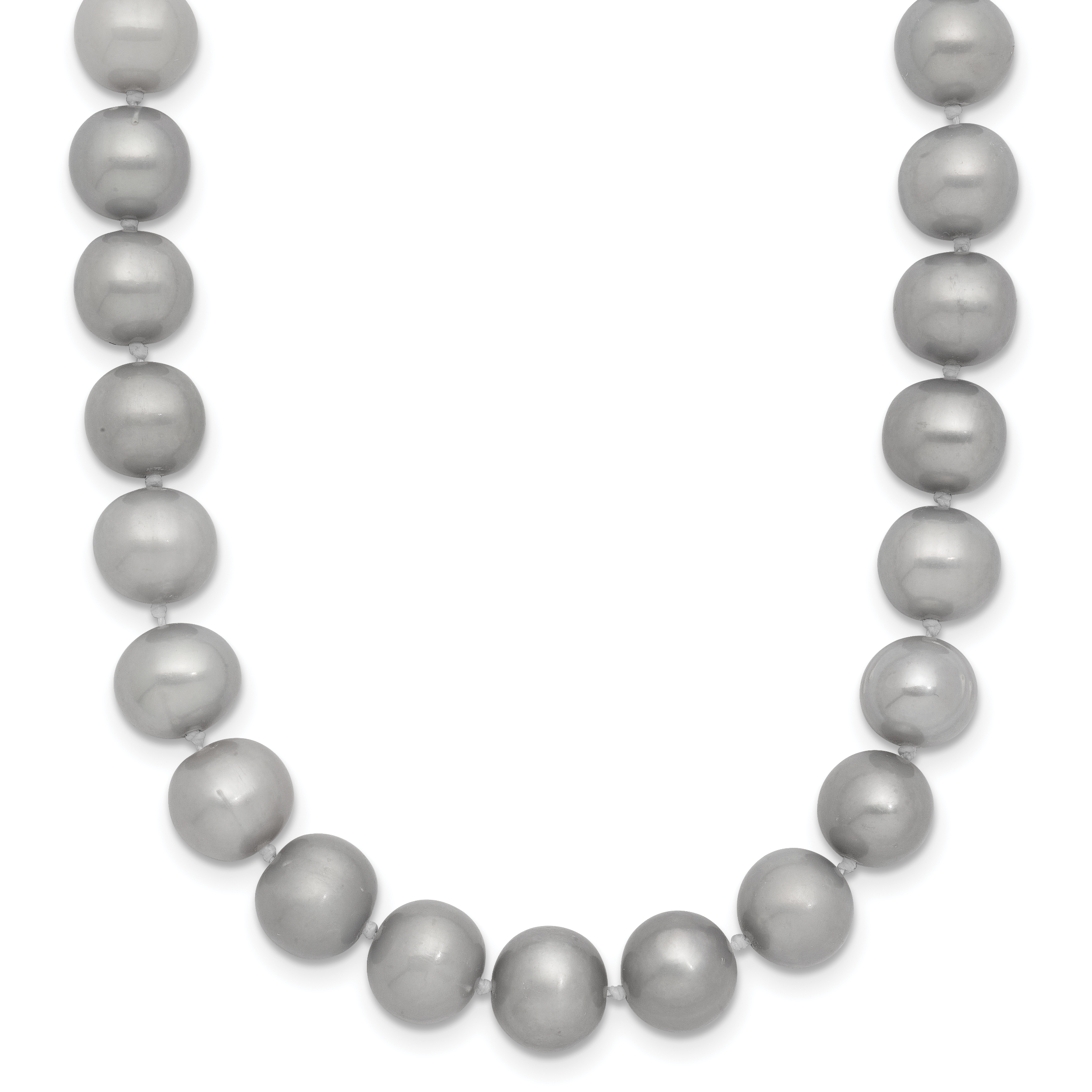 14k 7-8mm Grey Near-Round Freshwater Cultured Pearl 18 inch Necklace (XF818-18)