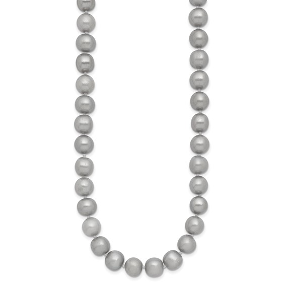 14K Near Round Grey FWC Pearl 18in Necklaces