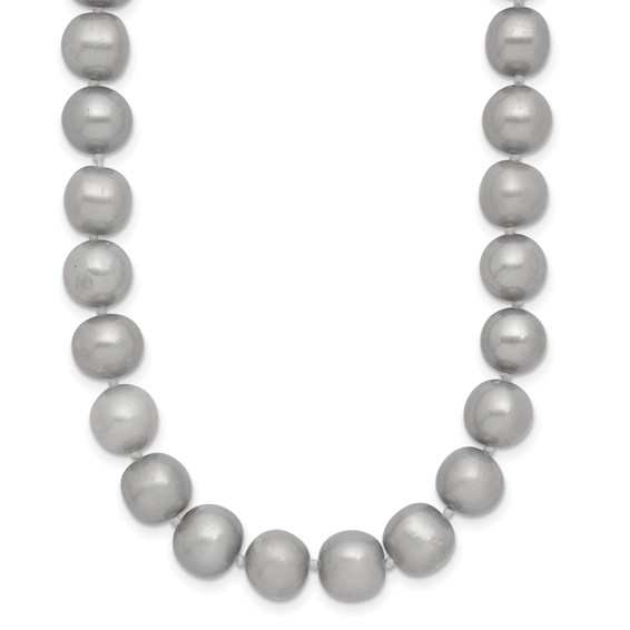 14K Near Round Grey FWC Pearl 18in Necklaces