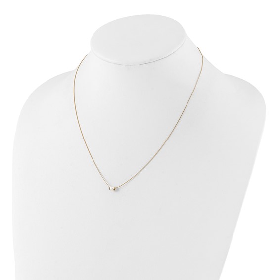 Gold Freshwater Cultured White Pearl Necklace