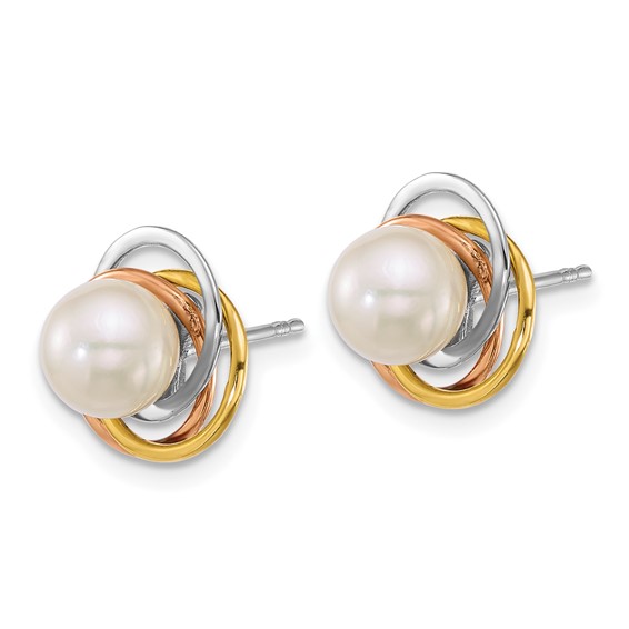 Gold Saltwater Cultured Pearl Earrings