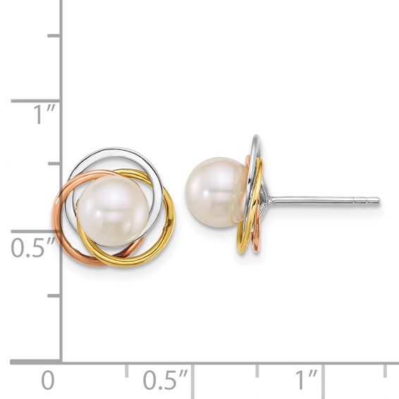 Gold Saltwater Cultured Pearl Earrings