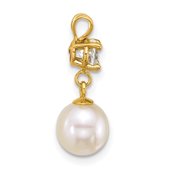 Gold Polished Gemstone and Pearl Pendants