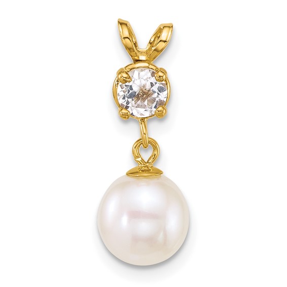 Gold Polished Gemstone and Pearl Pendants