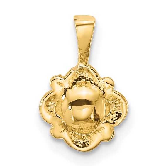 14k Polished 4-5mm Button White Freshwater Cultured Pearl Pendant